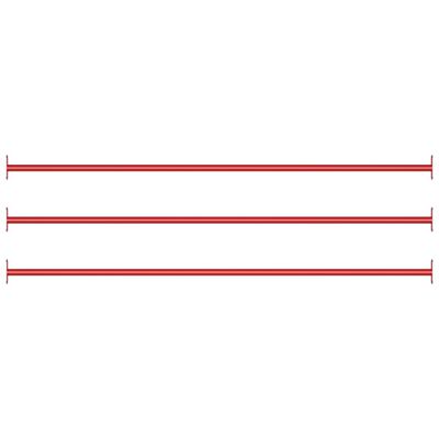 vidaXL griešanās stieņi, 3 gab., 125 cm, tērauds, sarkans