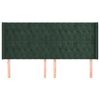 vidaXL galvgalis ar malām, tum&scaron;i zaļ&scaron; samts, 183x16x118/128 cm