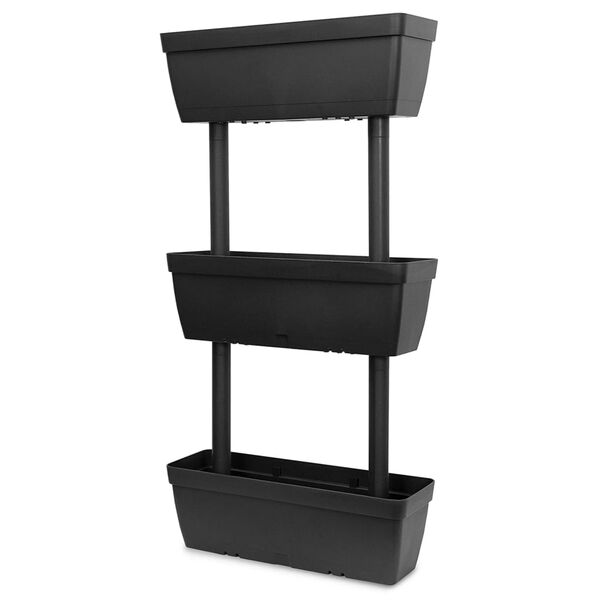 vidaXL puķu kastes, 3 gab., 100 cm, pelēkas