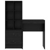 vidaXL Galds ar atvilktni 2 pcs Melns ozolkoks