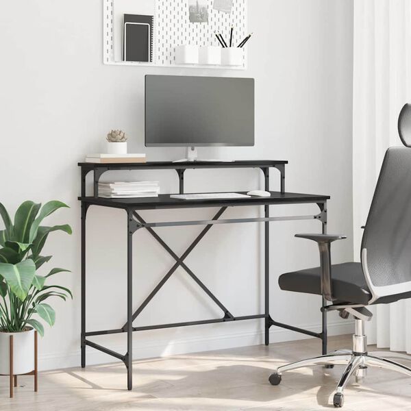 vidaXL Galds Melns ozolkoks 100 x 50 x 90 cm Inženierijas koks