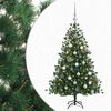 vidaXL Mākslīgā Ziemassvētku egle ar bumbiņu 120 cm 150 LED