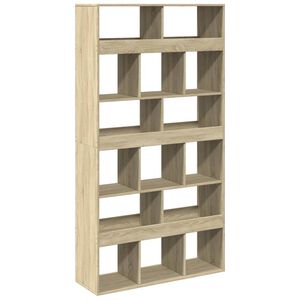 vidaXL grāmatu plaukts, ozola krāsa, 100x33x187,5cm, inženierijas koks