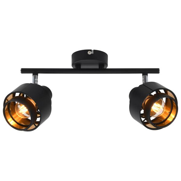 vidaXL lampa, divvirziena gaisma, melna, E14