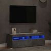 vidaXL TV galdiņi ar LED lampiņām, 2 gab., 60x35x40 cm, betona pelēki