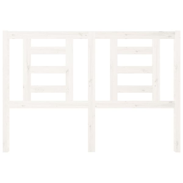 vidaXL gultas galvgalis, balts, 126x4x100 cm, priedes masīvkoks