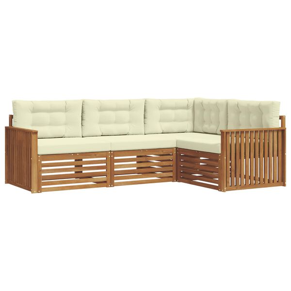 vidaXL Āra dīvānu komplekts ar spilvenu 4 pcs Dabisks un krējuma