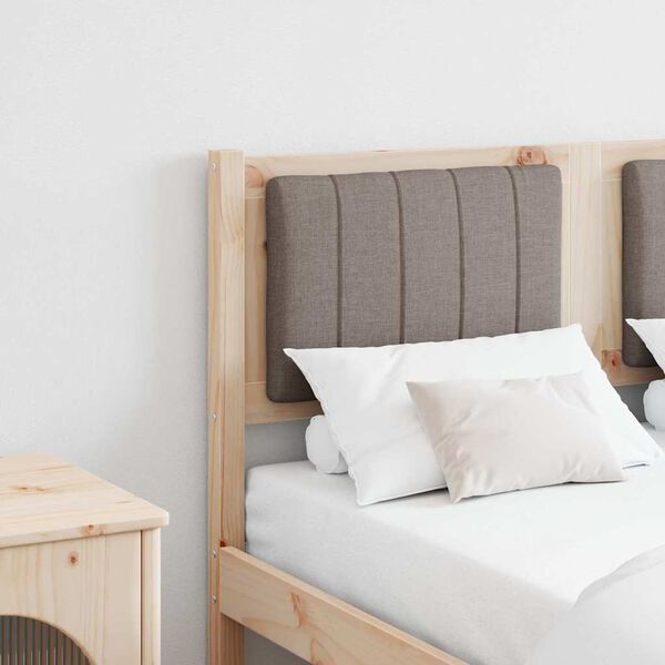 vidaXL Mīkstināts gultas galvgalis Brūna 120 cm Ciets priedes koks