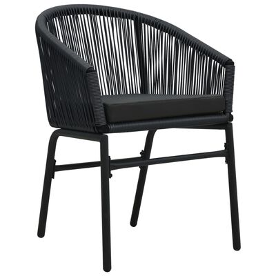 vidaXL dārza krēsli, 2 gab., melni, PE rotangpalma