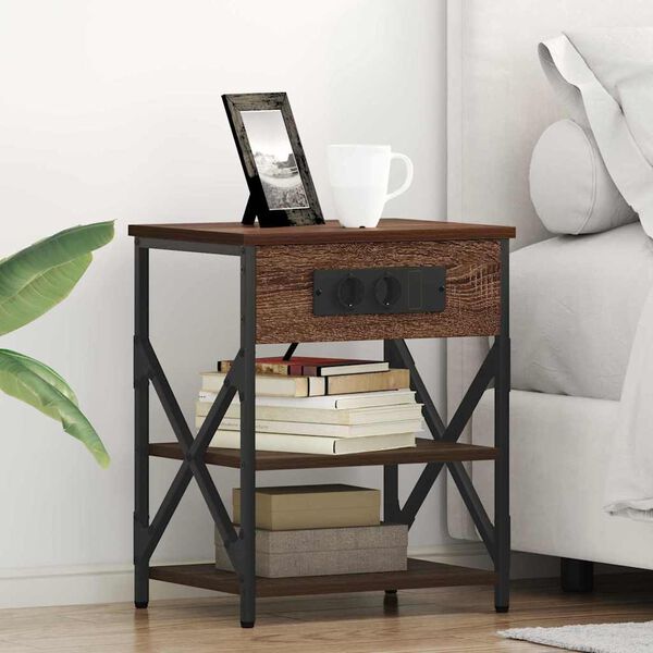 vidaXL Nakts skapītis Brūns ozols 41 x 31 x 51 cm Inženierijas koks