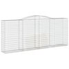 vidaXL arkveida gabiona grozi, 20gb., 400x50x160/180cm, cinkota dzelzs