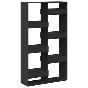 vidaXL grāmatu plaukts, melns, 100x33x175 cm, inženierijas koks