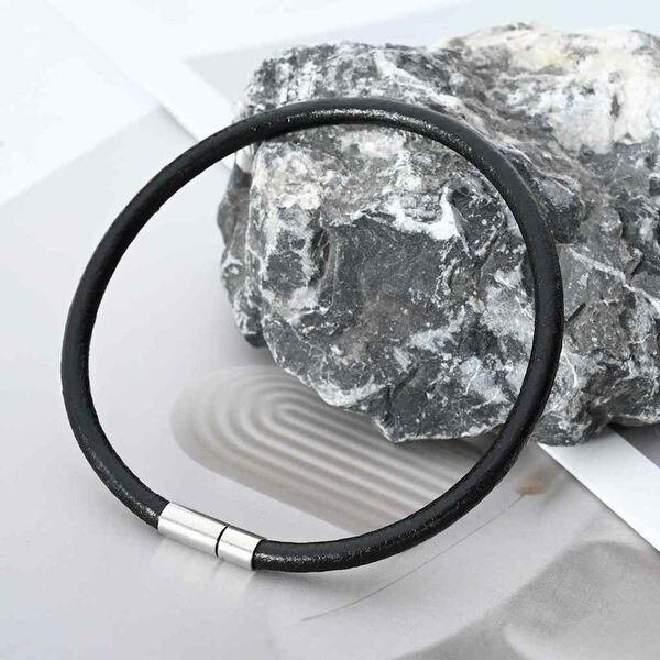 vidaXL Ādas aukla Melna &Oslash;4 mm x 50 m Āda