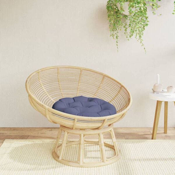 vidaXL krēslu matracis, apaļ&scaron;, &Oslash; 60x11 cm,tum&scaron;i zils oksforda audums