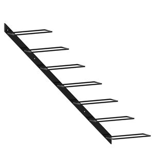 vidaXL vīna pudeļu sienas plaukts 7 pudelēm, melns metāls