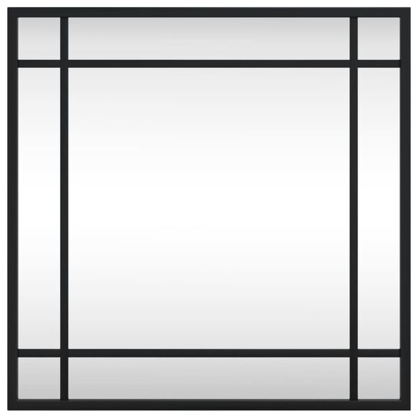 vidaXL sienas spogulis, melns, 40x40 cm, kvadrāta, dzelzs