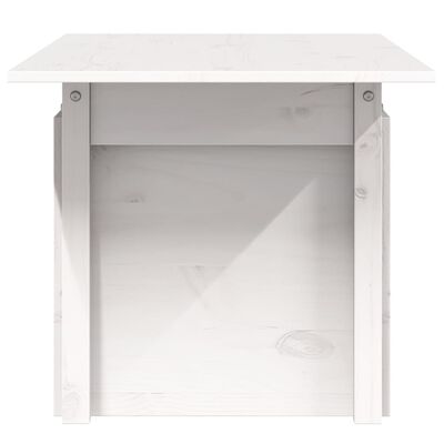 vidaXL dārza galds, 100x50x75 cm, priedes masīvkoks, balts