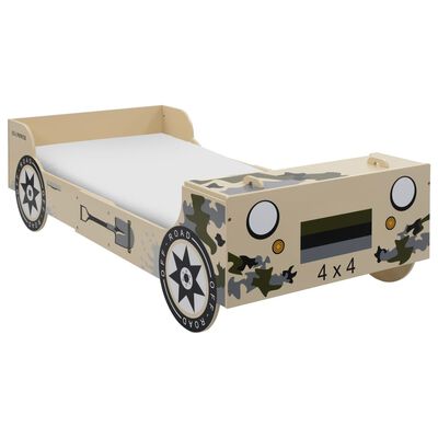vidaXL bērnu gulta, apvidus auto dizains, 90x200 cm, kamuflāža