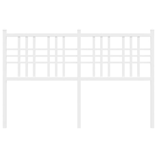 vidaXL gultas galvgalis, metāls, balts, 137 cm