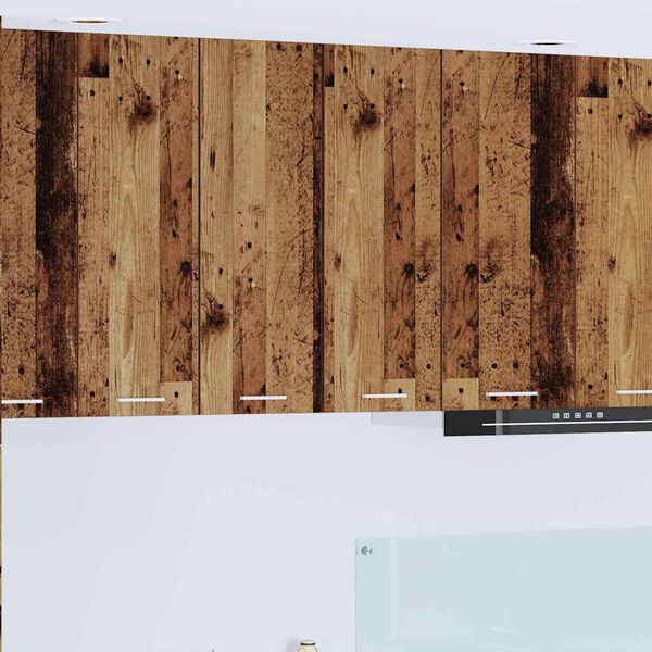 vidaXL Piekarams skapītis ar durvīm Vecs koks un balts 30 x 31 x 80 cm