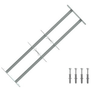 vidaXL Dro&scaron;ības restes logiem ar 2 pāriem krustiem 3 pcs 630-1140 mm