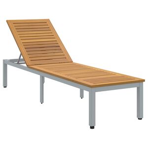 vidaXL Sauļo&scaron;anās zvilnis Pelēka 200 x 55 x 35 cm Cietā akācijas koks