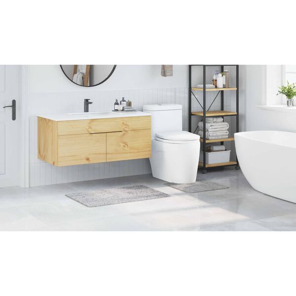 vidaXL Antislip vannas paklāju komplekts 2 pcs Pelēka PP