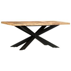vidaXL virtuves galds, 180x90x76 cm, neapstrādāts mango masīvkoks