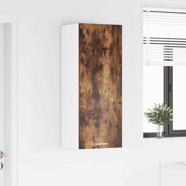 vidaXL Piekarams skapītis ar uzglabā&scaron;anu Dūmaka ozols 40 x 31 x 100 cm