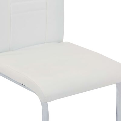 vidaXL virtuves galds un 4 krēsli, balta mākslīgā āda