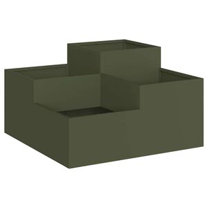 vidaXL Dārza stādītājs Olīvu zaļa 80 x 80 x 48 cm Tērauds