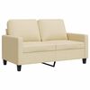 vidaXL divvietīgs dīvāns, krēmkrāsas audums, 120 cm