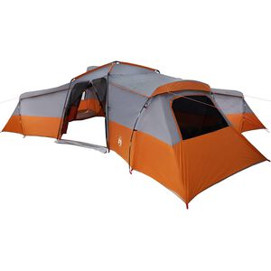 vidaXL Ģimenes telts Pelēka un oranža 833 x 585 x 216 cm tafta