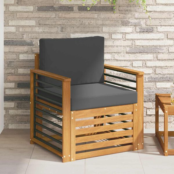 vidaXL Āra dīvānu komplekts ar spilvenu Dabiska 71 x 63 x 73 cm