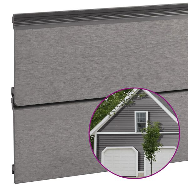 vidaXL sienas ap&scaron;uvuma paneļi, 8 gab., pelēki, 170x15 cm, WPC