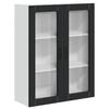 vidaXL Sienas stikla skapis LUCCA Melns 80 x 31 x 100 cm