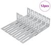 vidaXL Pretapļu turētājs 12 pcs Sudraba 74,5 x 15 x 32 mm Dzelzs