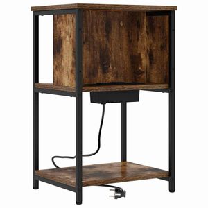 vidaXL Nakts skapītis Dūmaka ozols 38 x 31 x 61 cm Inženierijas koks