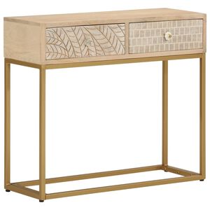 vidaXL konsoles galdiņ&scaron;, 90x30x76 cm, mango koks, dzelzs