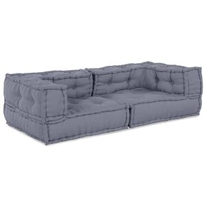 vidaXL Modulārais dīvāna vienība 3 gab. Audums Pelēka 140 x 70 x 36 cm