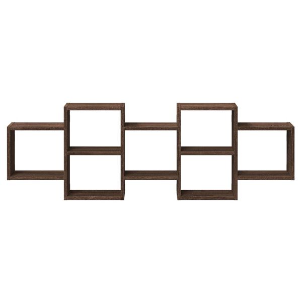 vidaXL sienas plaukts, brūna ozola, 129x18x42 cm, inženierijas koks