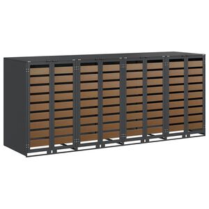 vidaXL Ratiņu tvertņu glabā&scaron;ana 3 tvertņiem 340 x 77.5 x 115.5 cm