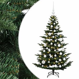 vidaXL Mākslīgā Ziemassvētku egle ar bumbiņu 120 cm 150 LED