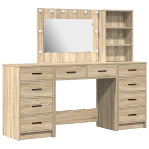 vidaXL Dressing galds ar plauktu 3 pcs Sonoma ozols Inženierijas koks