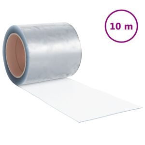 vidaXL durvju aizkars, caurspīdīgs, 200 mm x 1,6 mm, 10 m, PVC