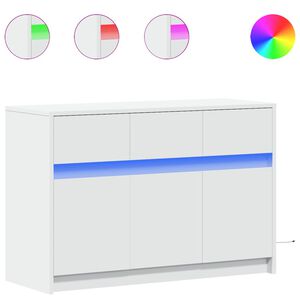 vidaXL TV skapītis ar LED, balts, 91x34x61 cm, inženierijas koks