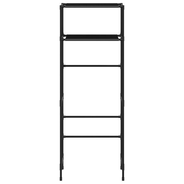 vidaXL plaukts tualetes podam, 2 plaukti, melns, 53,5x28x143 cm