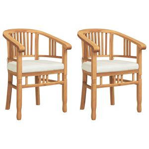 vidaXL Krēsls ar spilvenu 2 pcs Brūna 63 x 58 x 89 cm Ciets tek&scaron;a koks