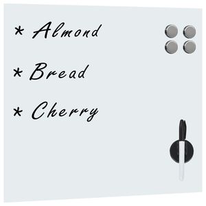 vidaXL magnētiskā tāfele, stiprināma pie sienas, stikls, 40x40 cm