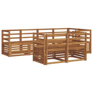 vidaXL Stūru dīvānu komplekts 7 pcs Dabiska